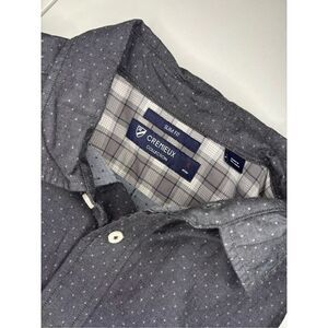 Daniel Cremieux Mens Shirt Large Slim Fit Gray Long Sleeve Cotton Preppy